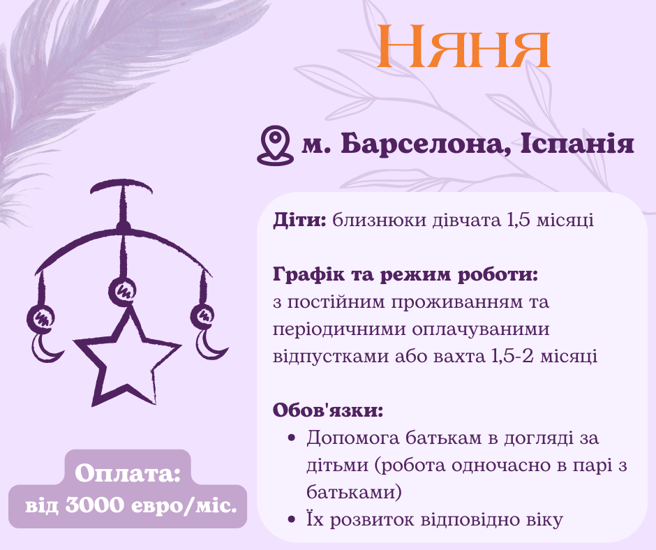 Няня для близнюків в Іспанію